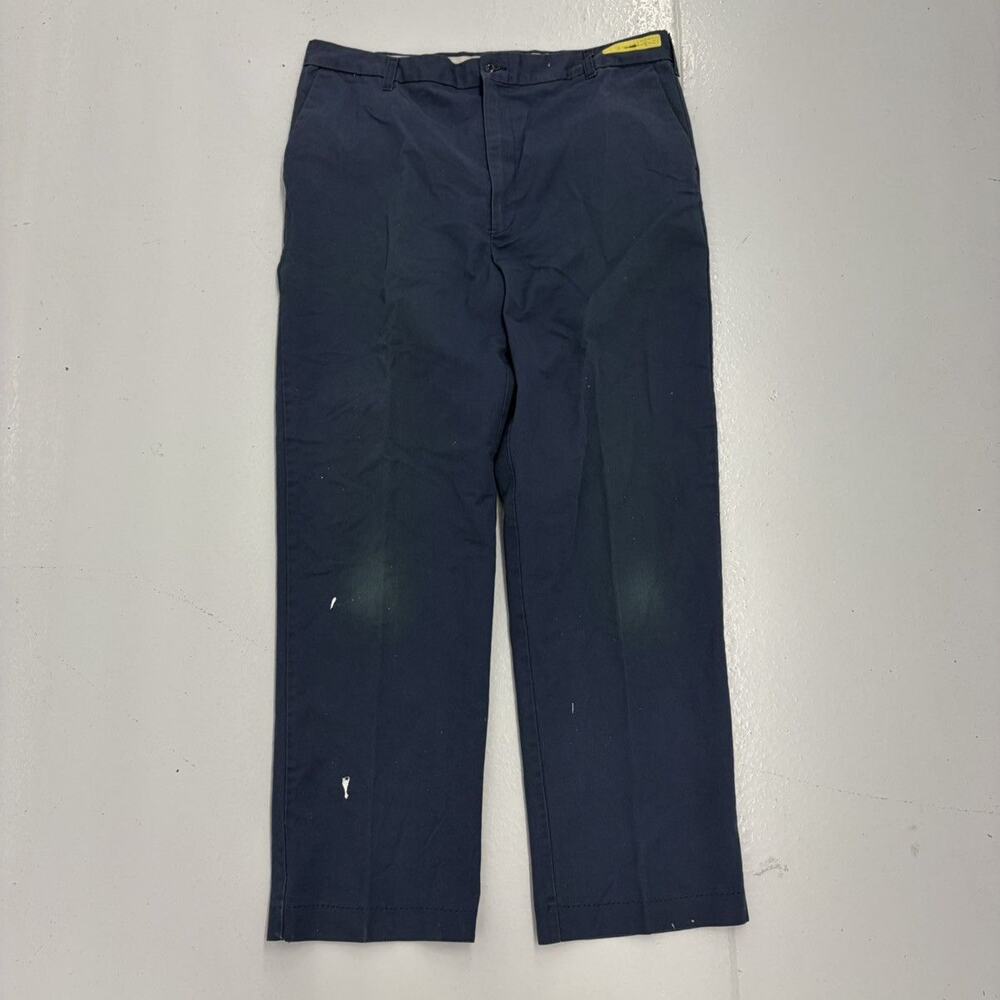 Vintage 80s Cintas Blue Canvas Workwear Chinos 38x31